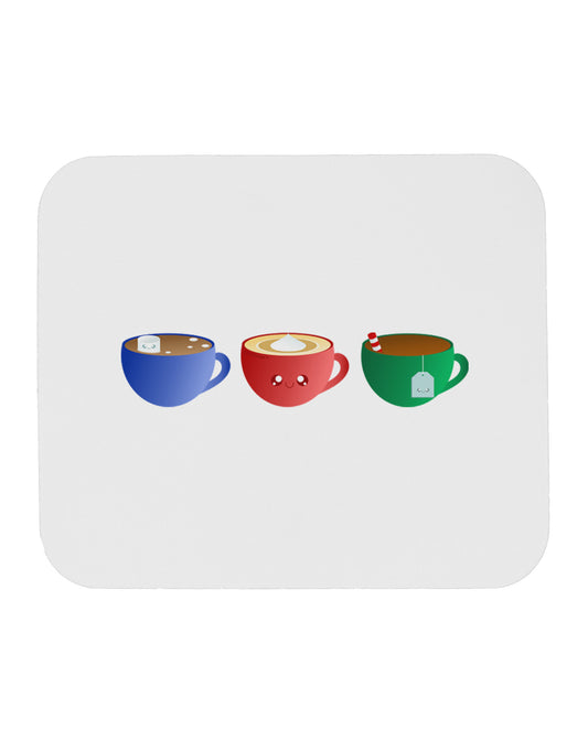 Cute Holiday Drink Set - Christmas Mousepad-TooLoud-White-Davson Sales