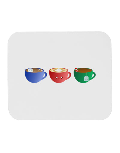 Cute Holiday Drink Set - Christmas Mousepad-TooLoud-White-Davson Sales