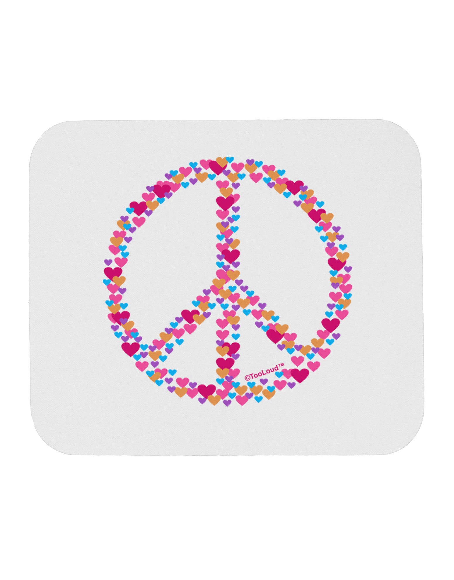 Peace Sign Hearts Mousepad-TooLoud-White-Davson Sales