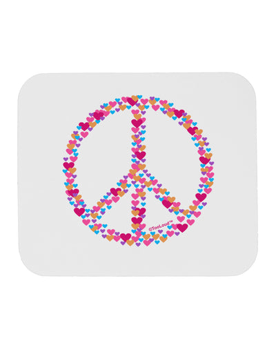 Peace Sign Hearts Mousepad-TooLoud-White-Davson Sales