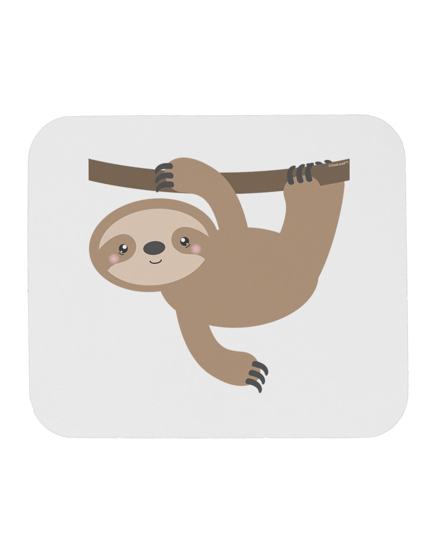Cute Hanging Sloth Mousepad-TooLoud-White-Davson Sales