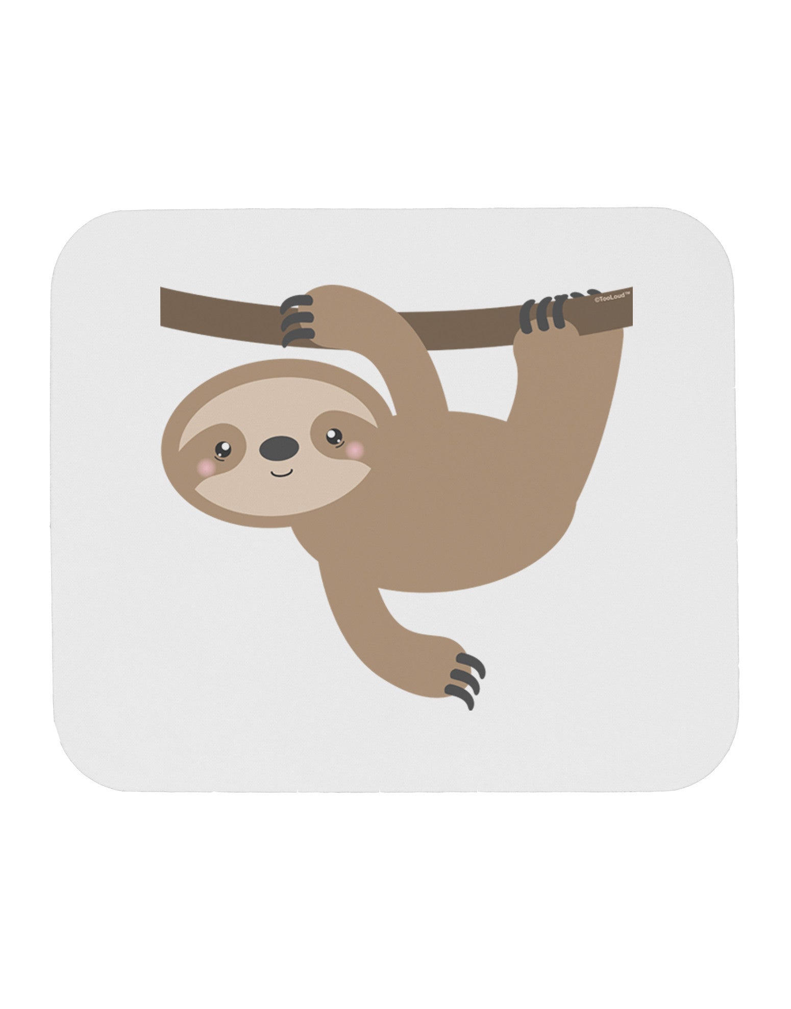 Cute Hanging Sloth Mousepad-TooLoud-White-Davson Sales