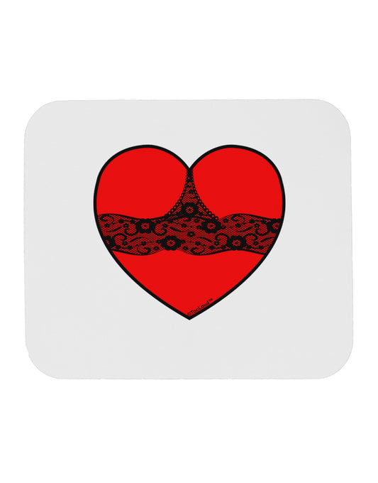 Black Lace Panty Heart Mousepad-TooLoud-White-Davson Sales