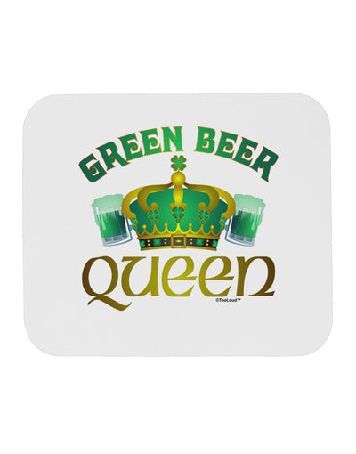 Green Beer Queen Mousepad-TooLoud-White-Davson Sales