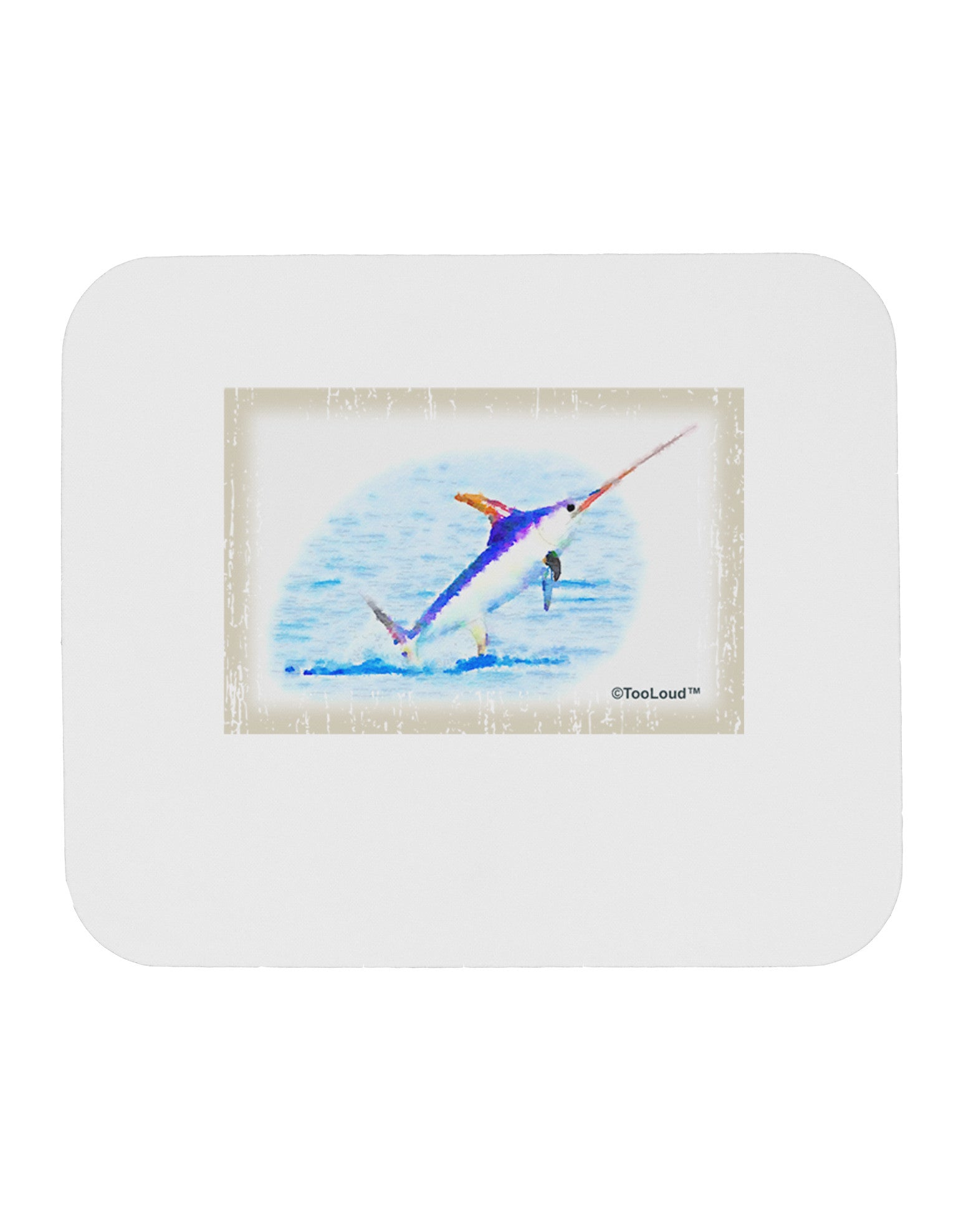 Swordfish Watercolor Mousepad-TooLoud-White-Davson Sales