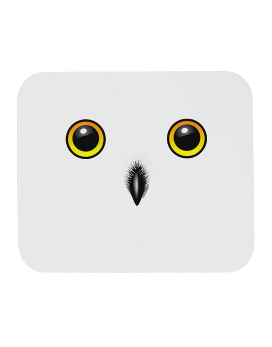 Cute Snowy Owl Face Mousepad-TooLoud-White-Davson Sales