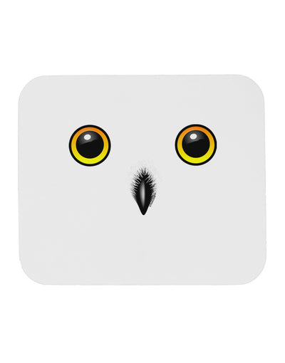 Cute Snowy Owl Face Mousepad-TooLoud-White-Davson Sales