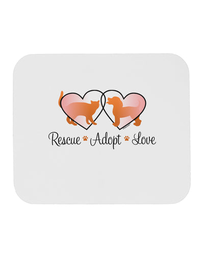 Rescue Adopt Love Mousepad-TooLoud-White-Davson Sales