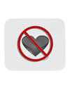 No Love Symbol Mousepad-TooLoud-White-Davson Sales