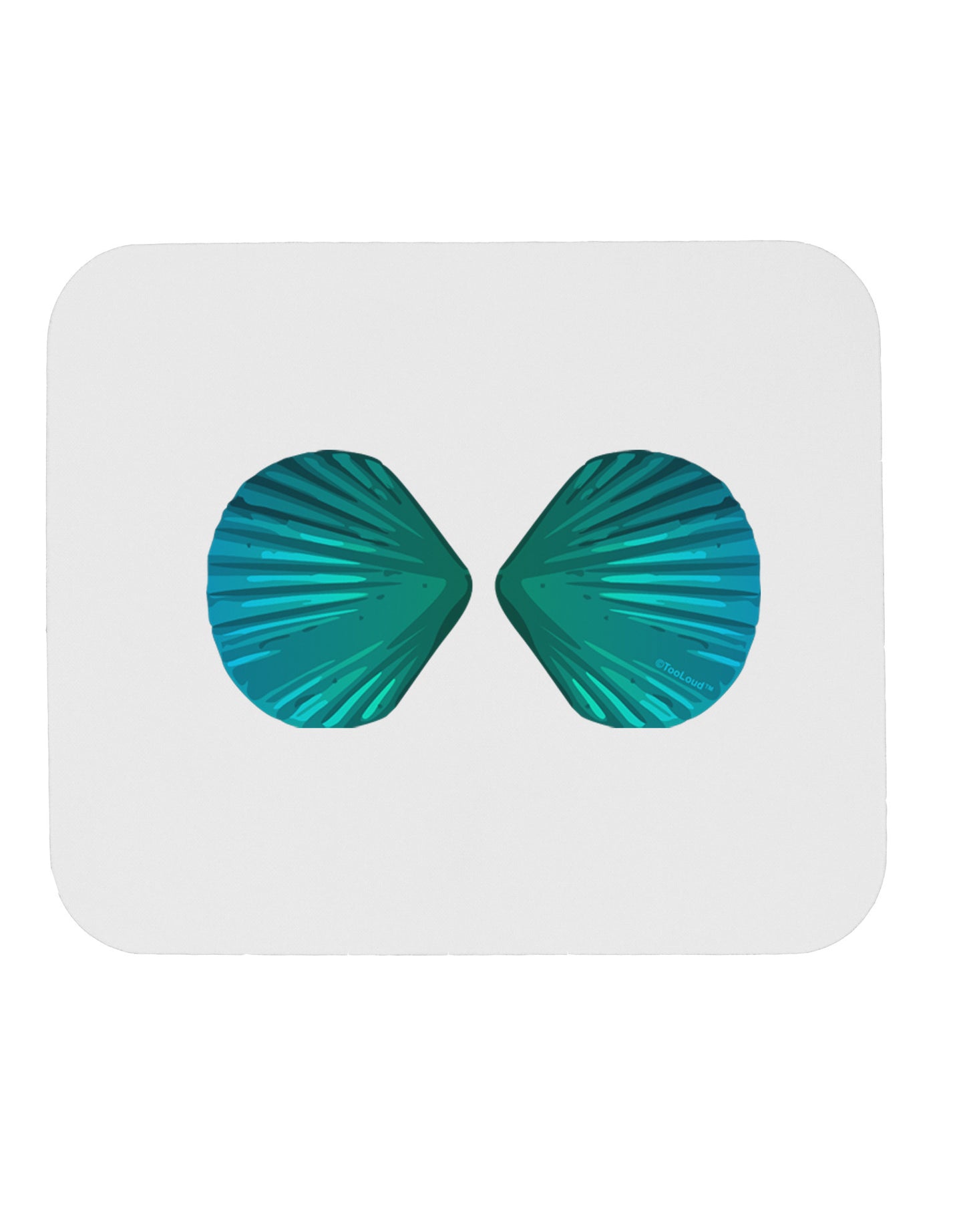 Mermaid Shell Bra Blue Mousepad by TooLoud-TooLoud-White-Davson Sales