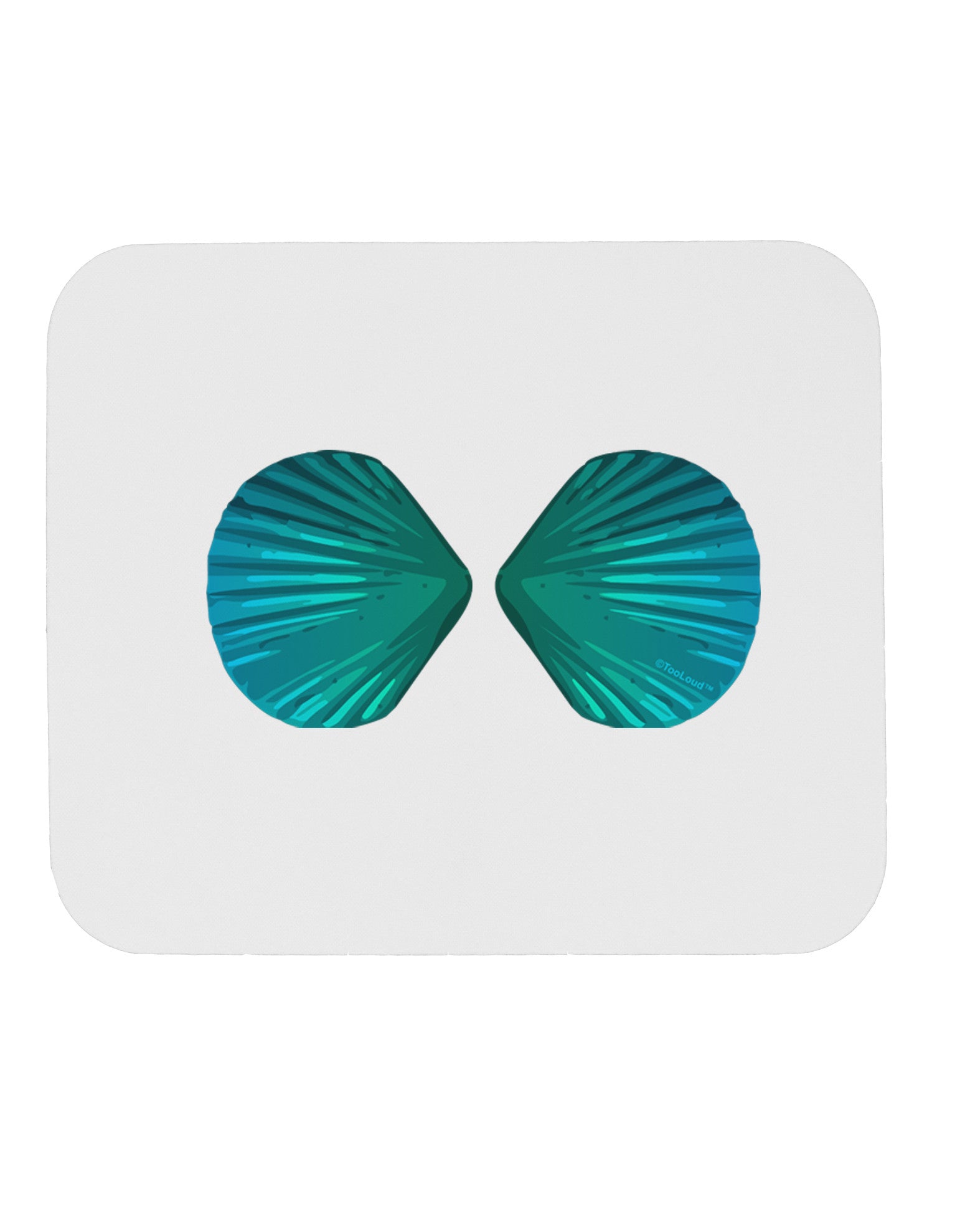 Mermaid Shell Bra Blue Mousepad by TooLoud-TooLoud-White-Davson Sales