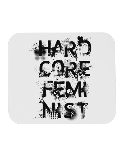 Hardcore Feminist Mousepad-TooLoud-White-Davson Sales