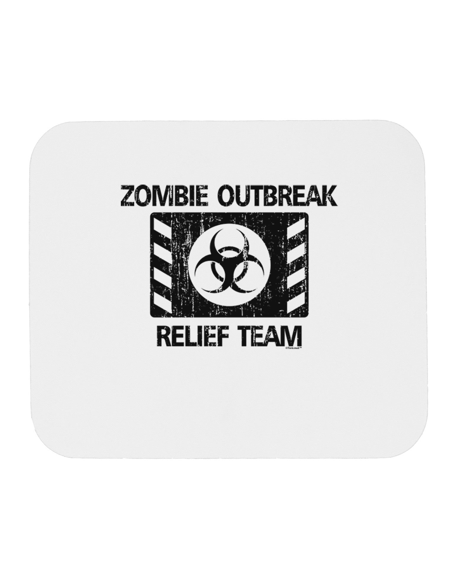 Zombie Outbreak Relief Team Biohazard Mousepad-TooLoud-White-Davson Sales