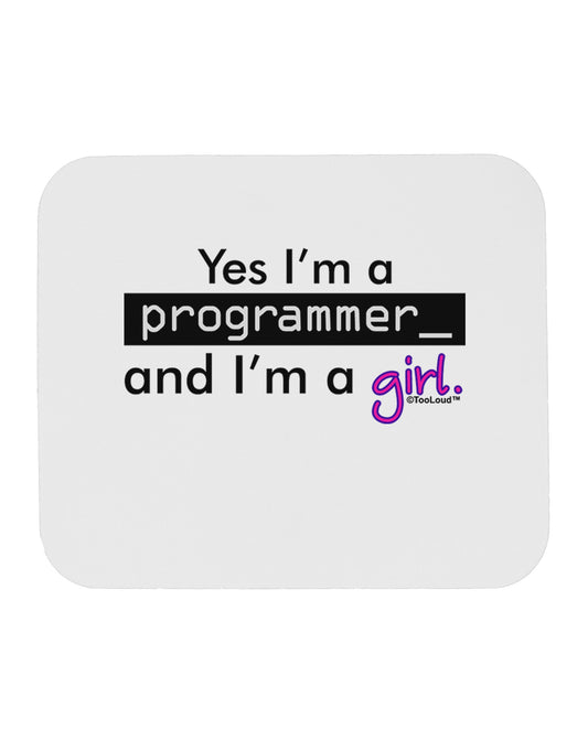 TooLoud Yes I am a Programmer Girl Mousepad-TooLoud-White-Davson Sales