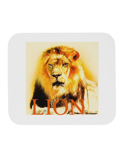 Lion Watercolor 4 Text Mousepad-TooLoud-White-Davson Sales