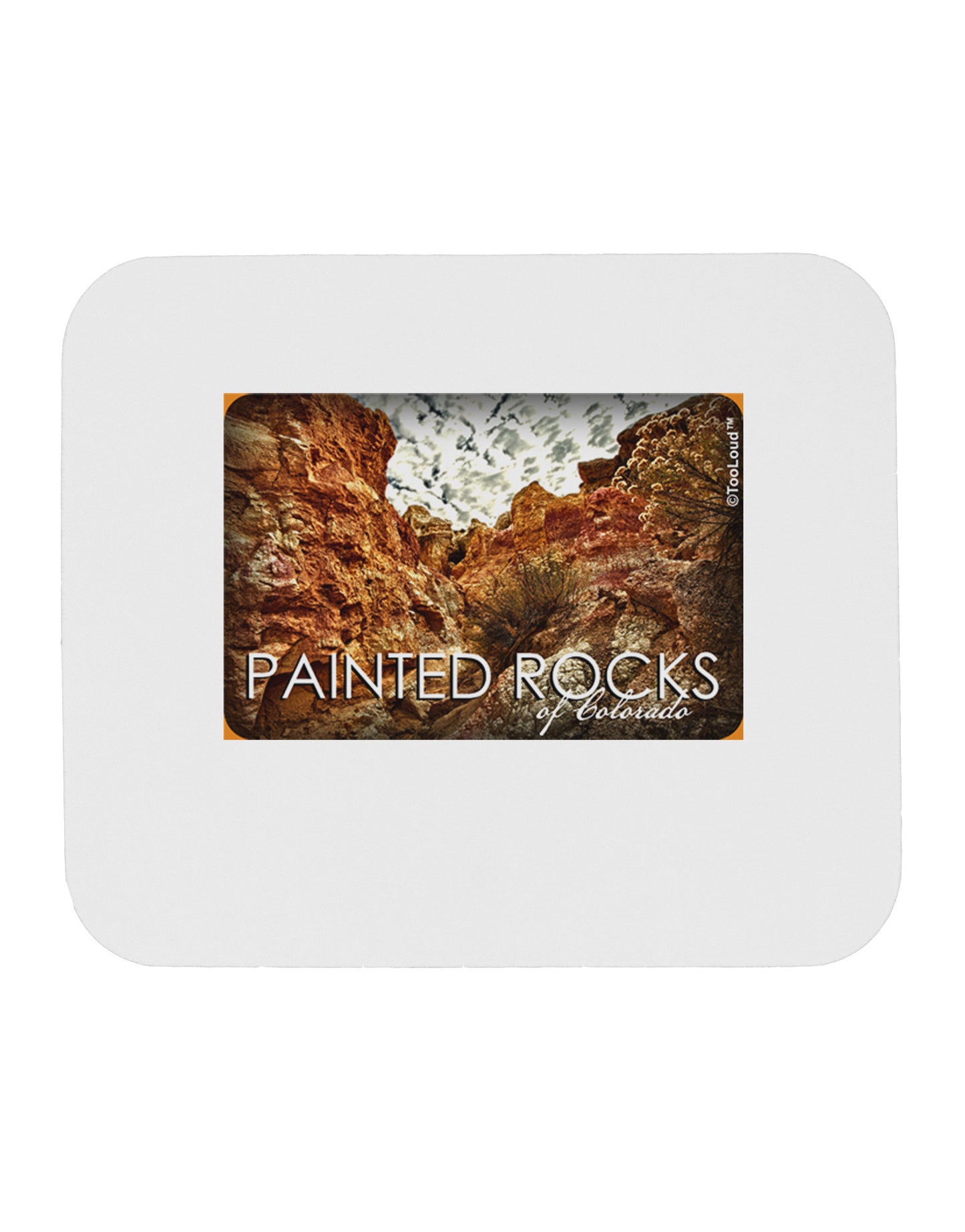 Colorado Painted Rocks Text Mousepad-TooLoud-White-Davson Sales