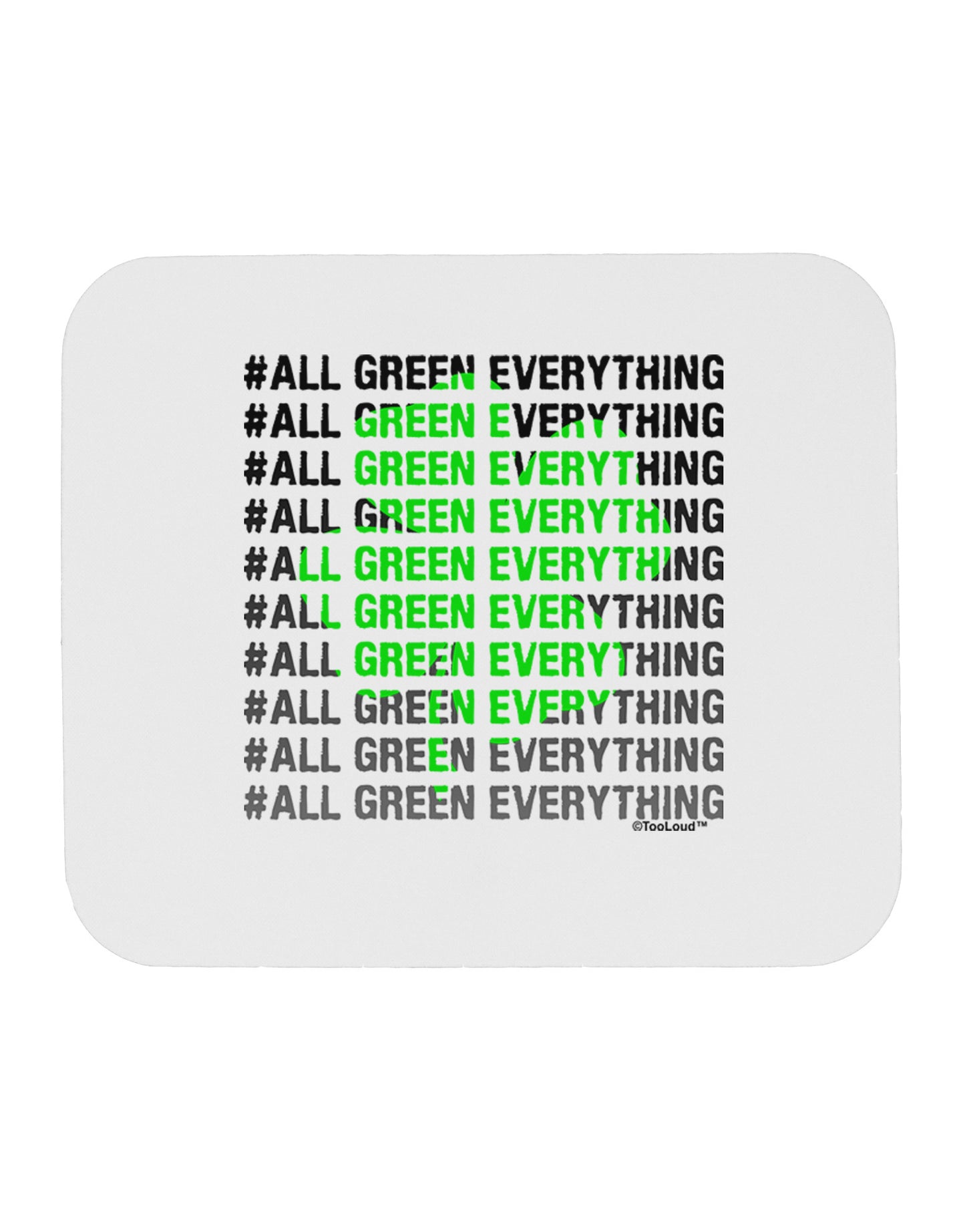 All Green Everything Clover Mousepad-TooLoud-White-Davson Sales