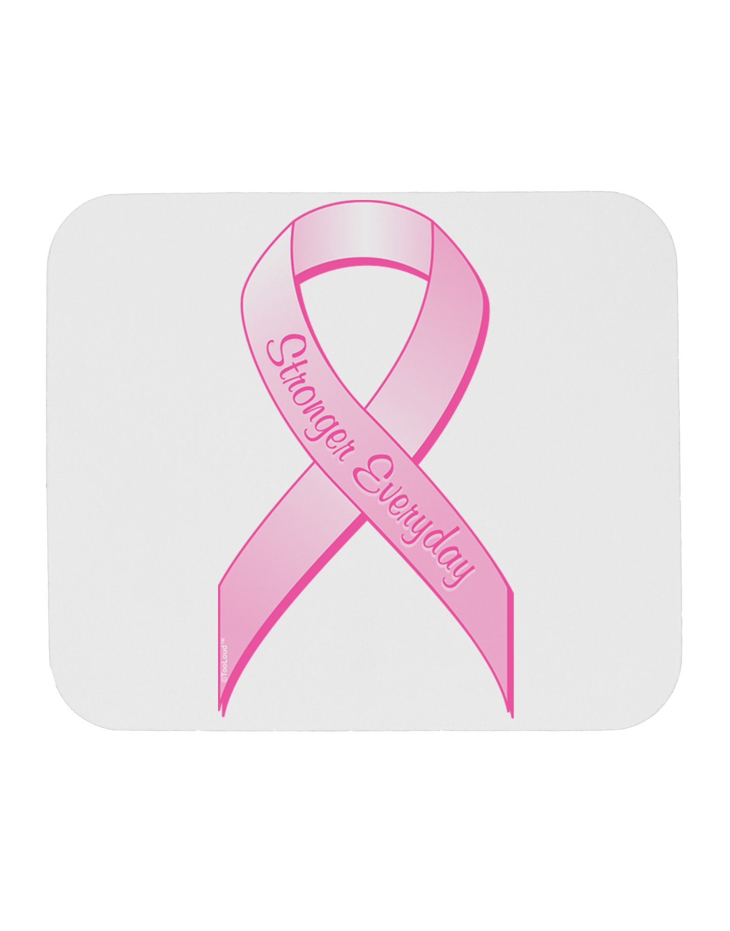 Pink Breast Cancer Awareness Ribbon - Stronger Everyday Mousepad-TooLoud-White-Davson Sales