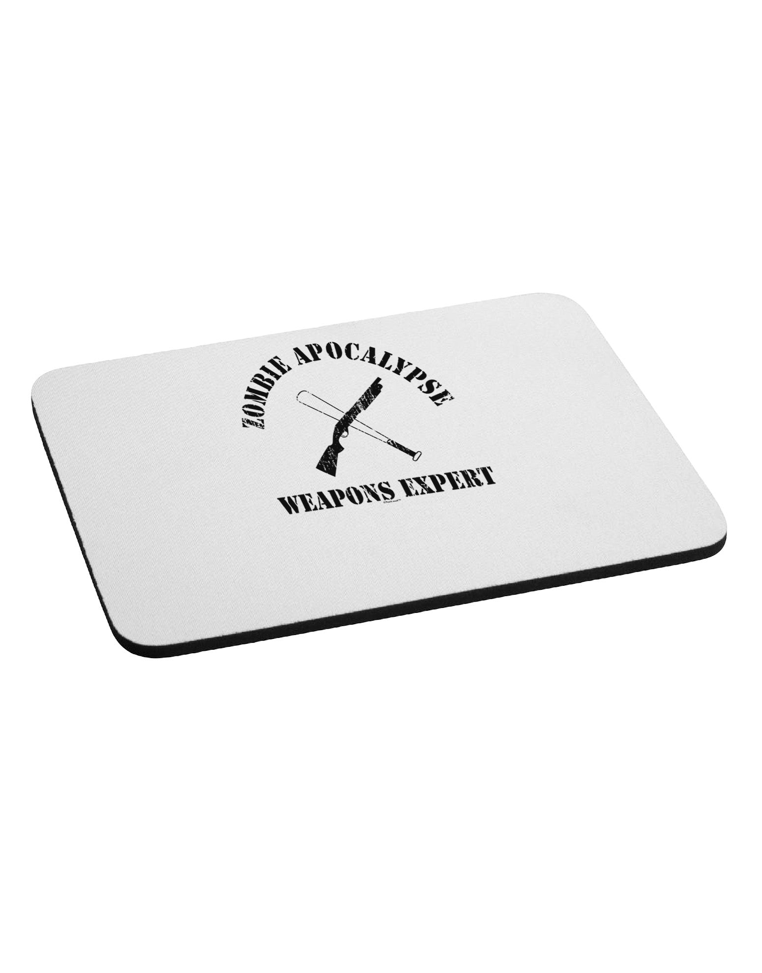 Zombie Apocalypse Group Weapons Expert Mousepad-TooLoud-White-Davson Sales