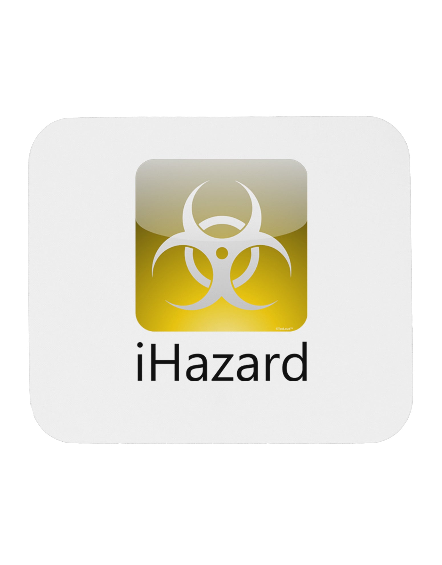 iHazard Logo - Zombie Apocalypse Mousepad-TooLoud-White-Davson Sales