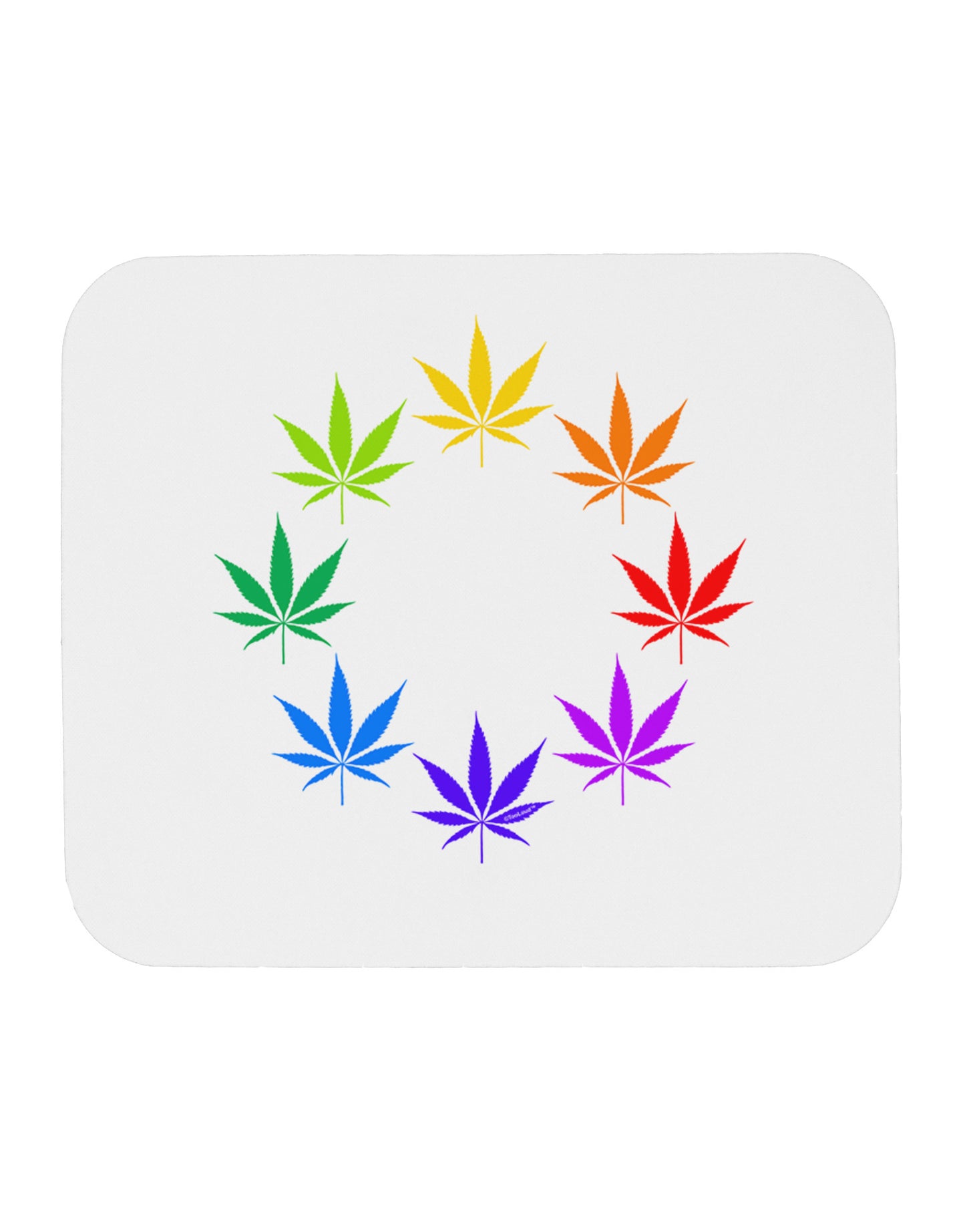 Rainbow Pot - Marijuana Leaf Mousepad-TooLoud-White-Davson Sales