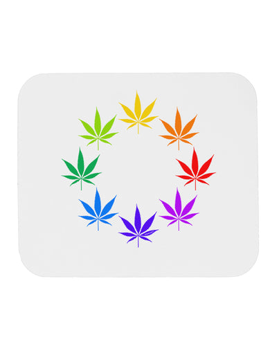 Rainbow Pot - Marijuana Leaf Mousepad-TooLoud-White-Davson Sales