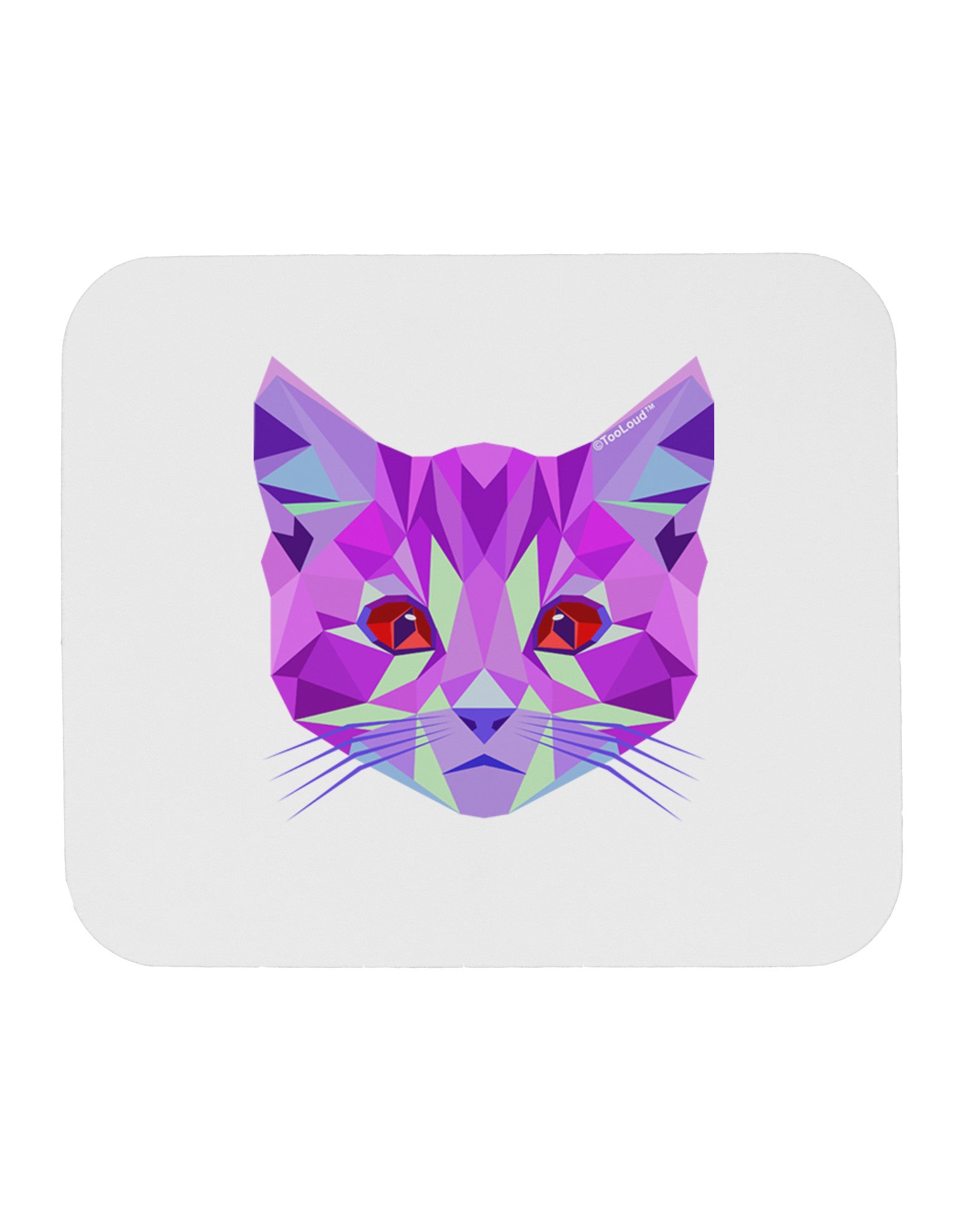 Geometric Kitty Purple Mousepad-TooLoud-White-Davson Sales