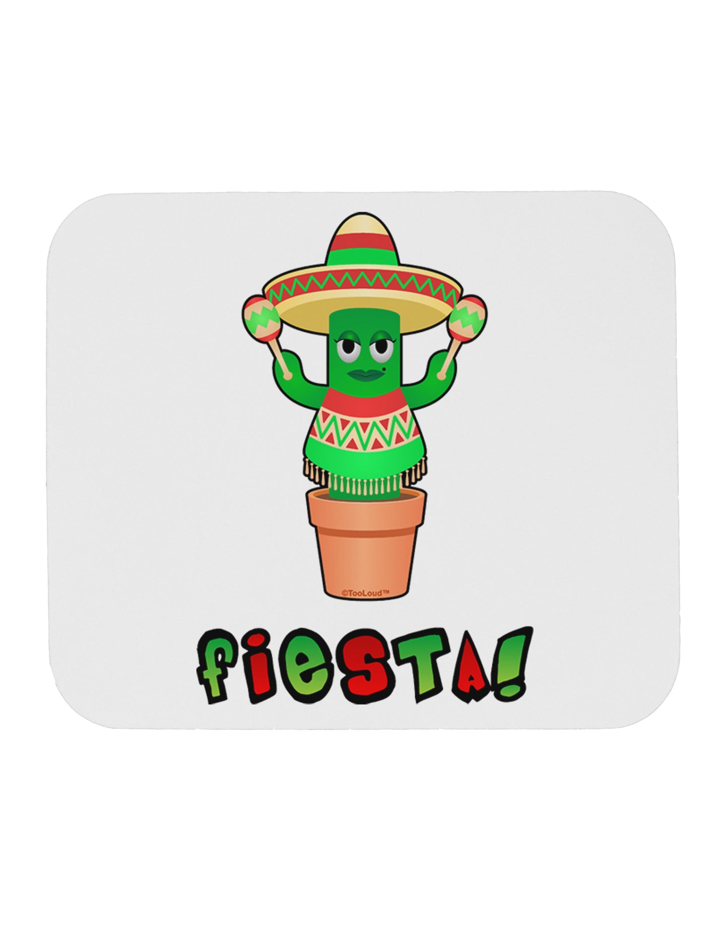 Fiesta Cactus Poncho Text Mousepad by TooLoud-TooLoud-White-Davson Sales