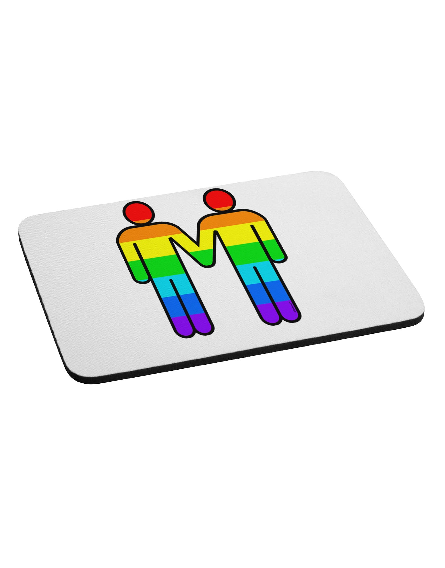Rainbow Gay Men Holding Hands Mousepad-TooLoud-White-Davson Sales