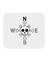 Compass Rose - Skull and Crossbones Mousepad-TooLoud-White-Davson Sales