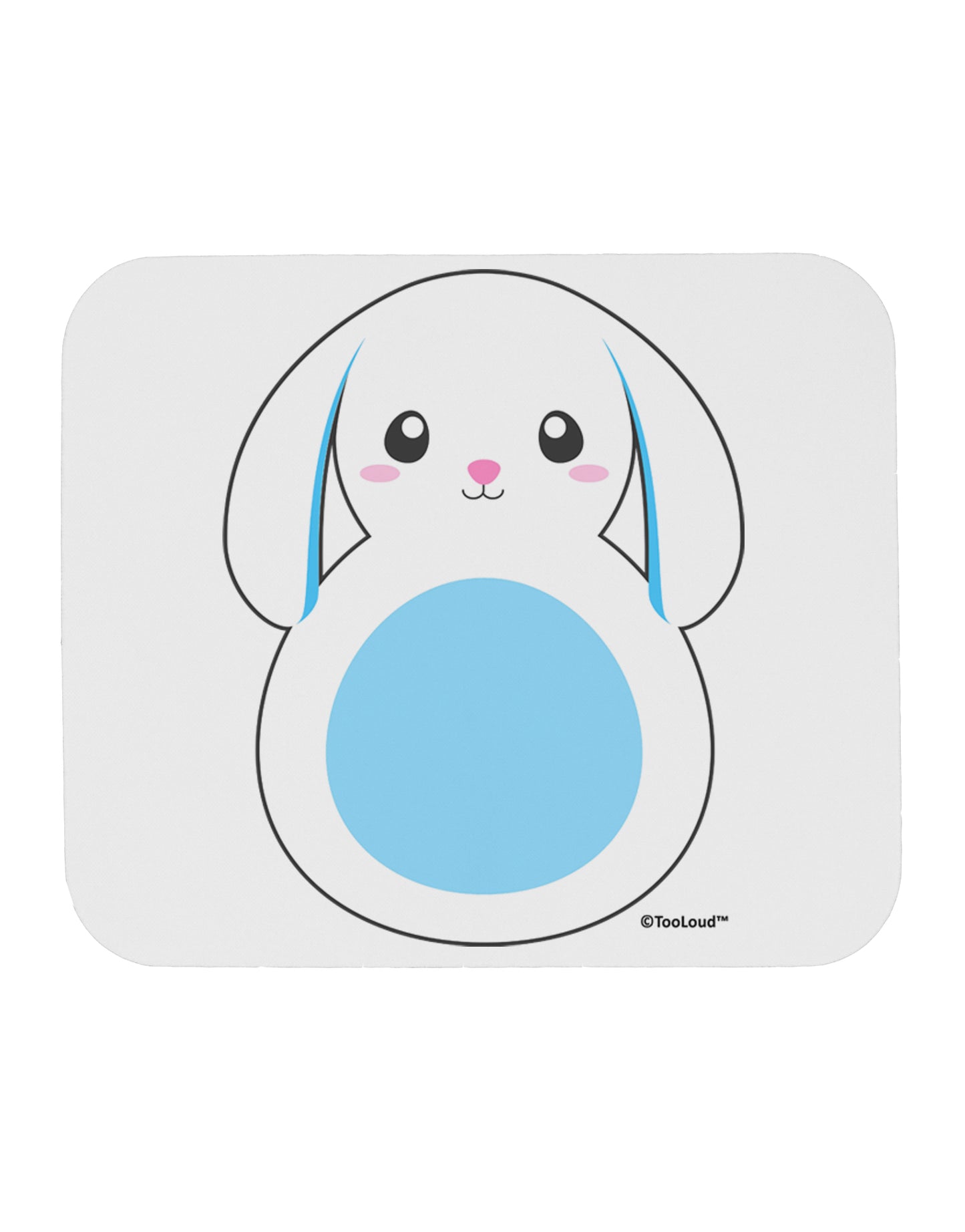 Cute Bunny with Floppy Ears - Blue Mousepad by TooLoud-TooLoud-White-Davson Sales