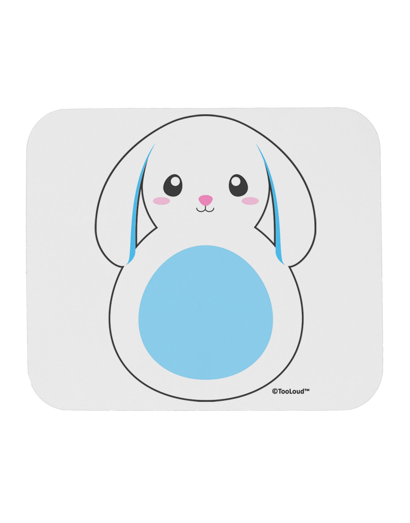 Cute Bunny with Floppy Ears - Blue Mousepad by TooLoud-TooLoud-White-Davson Sales