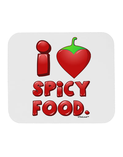 I Heart Spicy Food Mousepad-TooLoud-White-Davson Sales