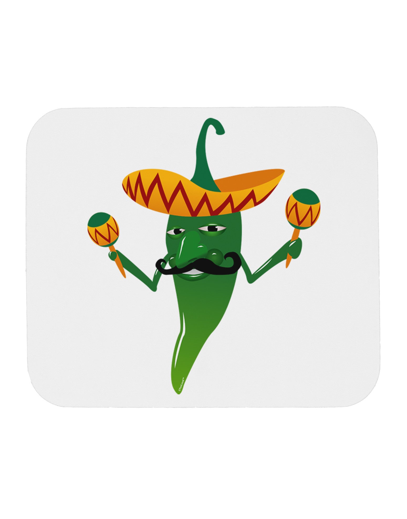 Green Hot Mexican Chili Pepper Mousepad-TooLoud-White-Davson Sales
