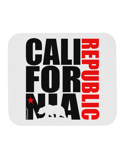 California Republic Design - California Red Star and Bear Mousepad by TooLoud-TooLoud-White-Davson Sales