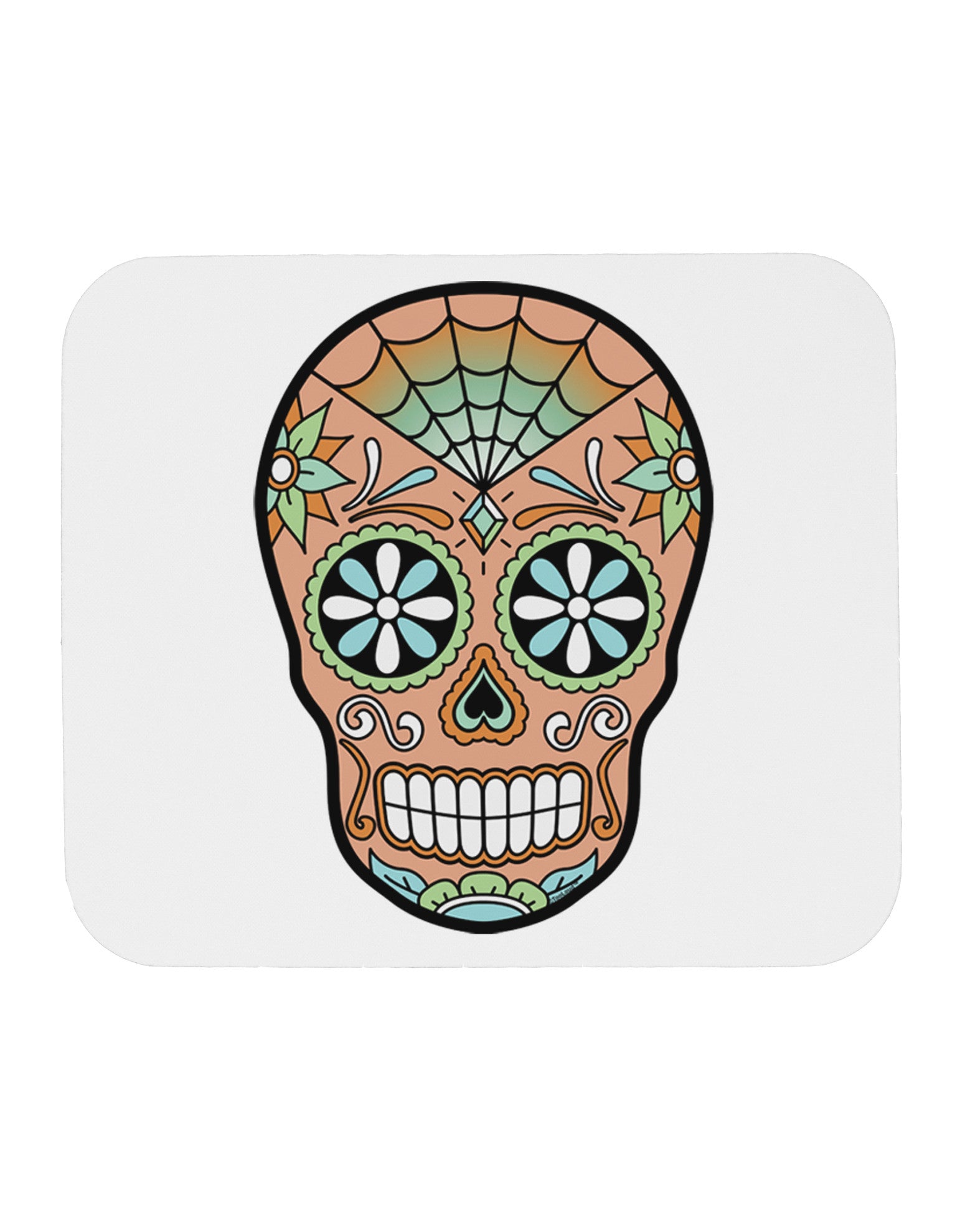 Version 6 Copper Patina Day of the Dead Calavera Mousepad-TooLoud-White-Davson Sales