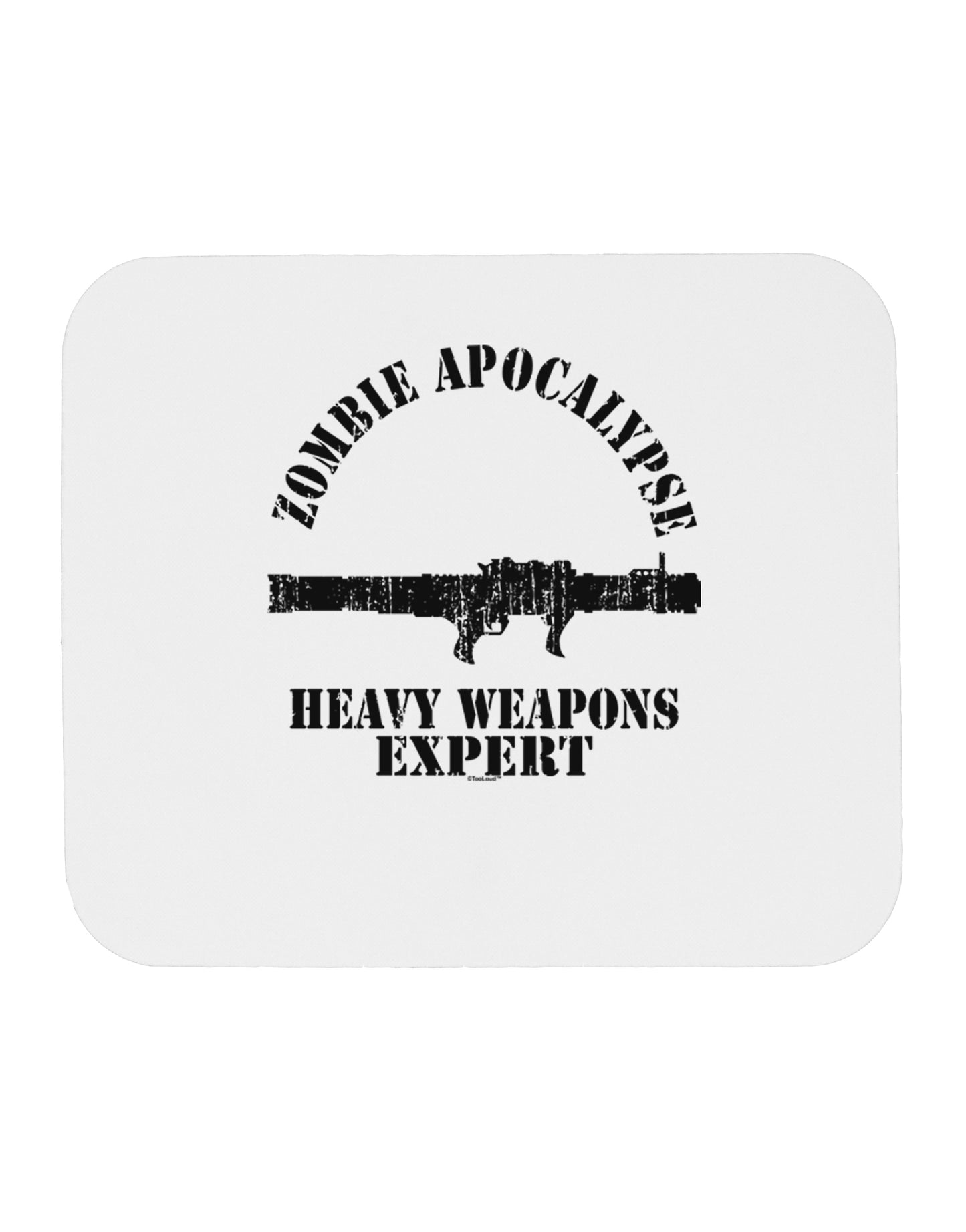 Zombie Apocalypse Group Heavy Weapons Mousepad-TooLoud-White-Davson Sales
