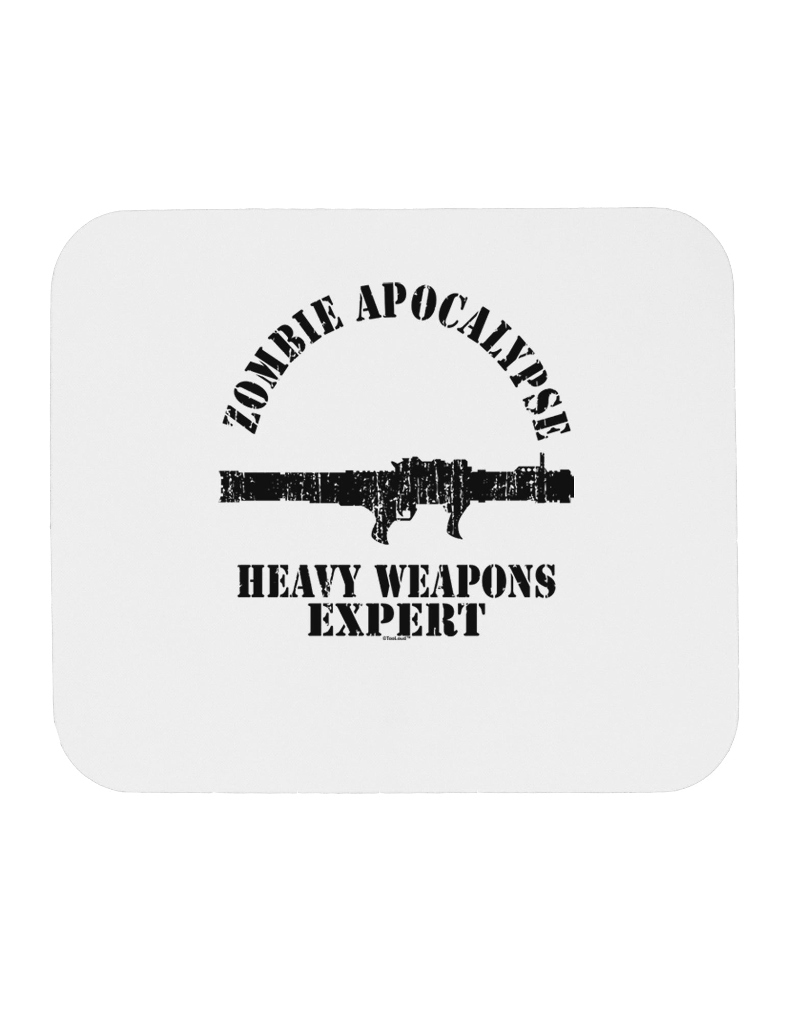 Zombie Apocalypse Group Heavy Weapons Mousepad-TooLoud-White-Davson Sales