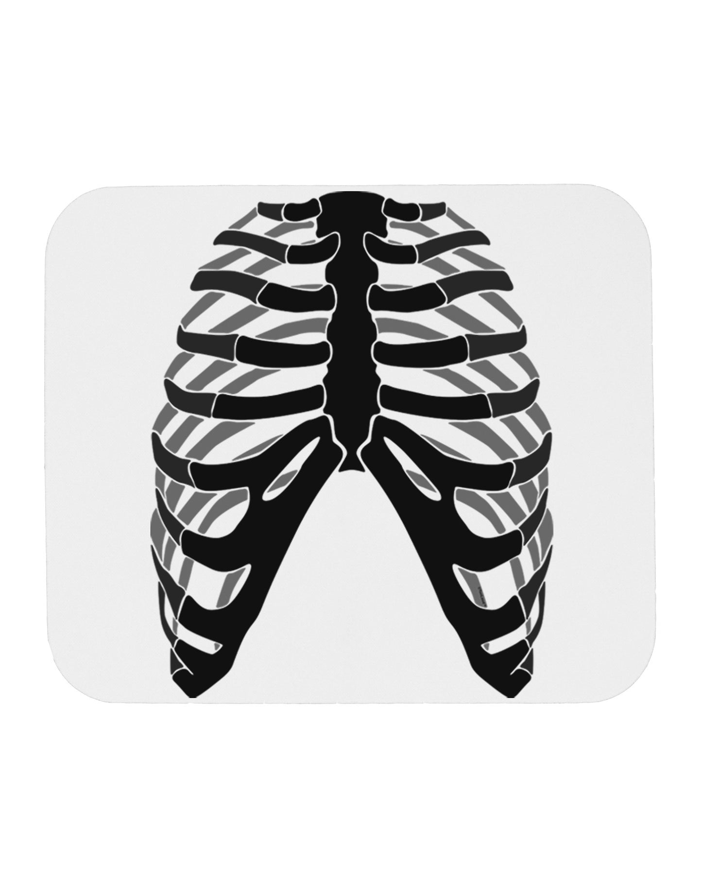 Human Skeleton Bones Ribcage Inverted Mousepad-TooLoud-White-Davson Sales