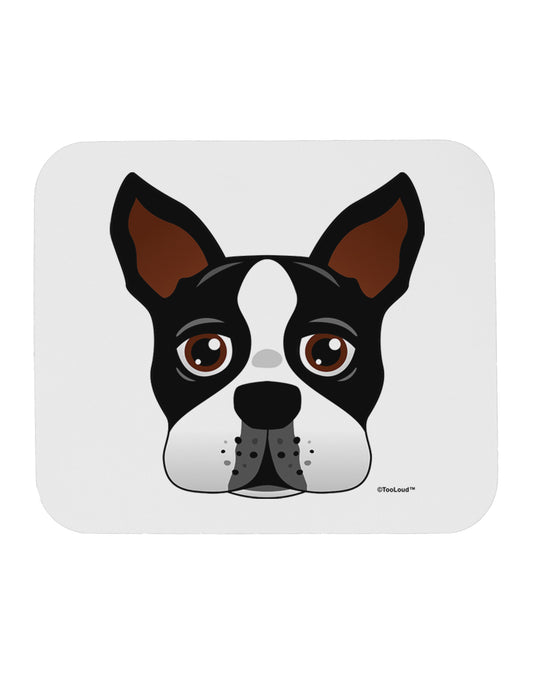 Cute Boston Terrier Dog Face Mousepad-TooLoud-White-Davson Sales