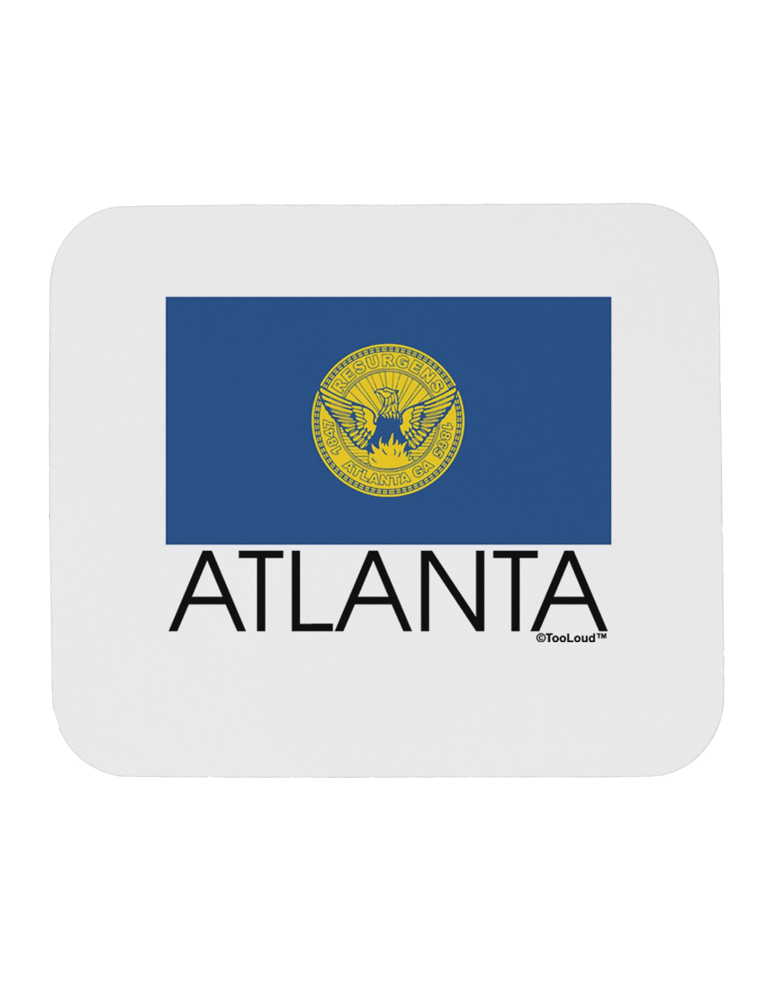 Atlanta Georgia Flag Text Mousepad by TooLoud-TooLoud-White-Davson Sales