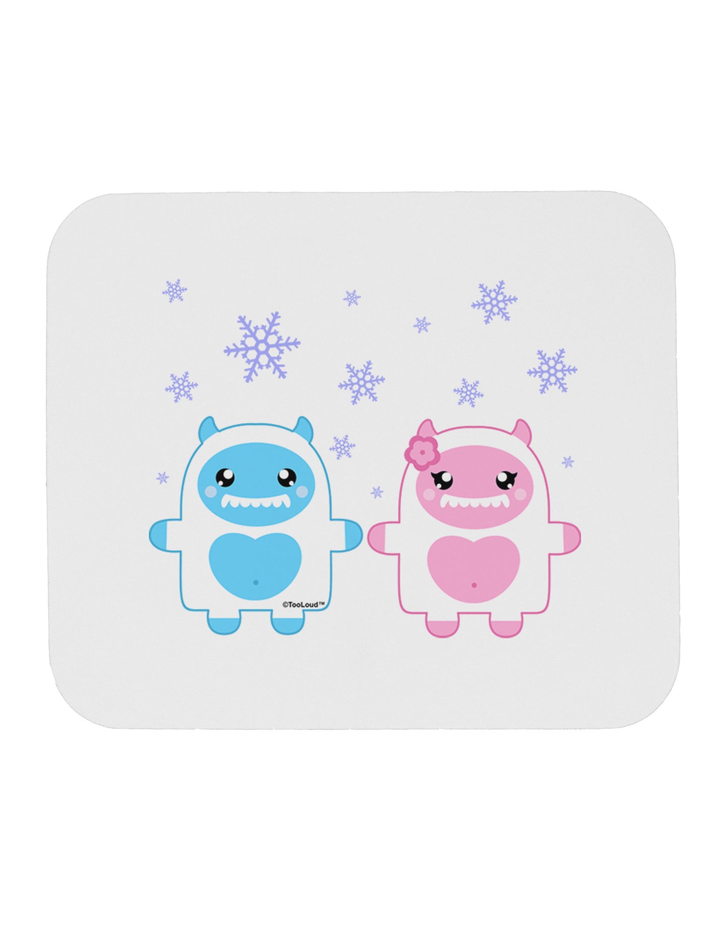 Cute Abominable Snowman Yeti Couple - Christmas Mousepad-TooLoud-White-Davson Sales