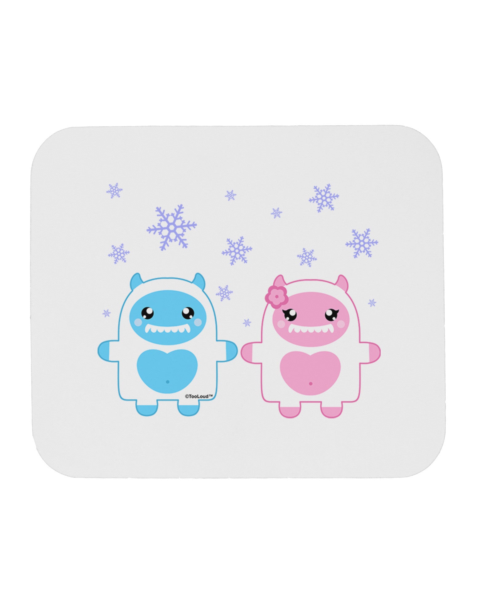 Cute Abominable Snowman Yeti Couple - Christmas Mousepad-TooLoud-White-Davson Sales