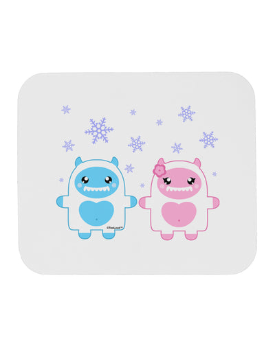 Cute Abominable Snowman Yeti Couple - Christmas Mousepad-TooLoud-White-Davson Sales