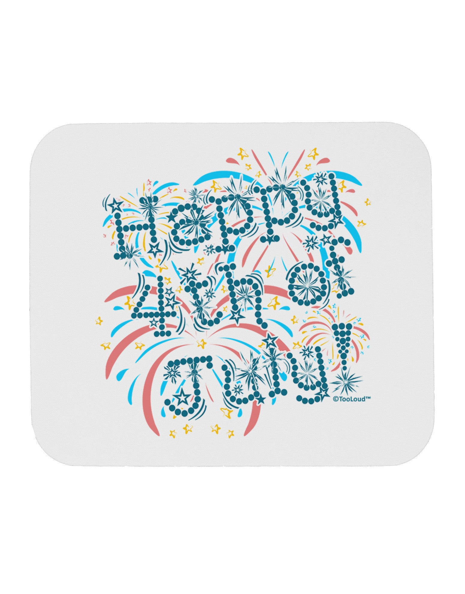 Happy 4th of July - Fireworks Design Mousepad-TooLoud-White-Davson Sales