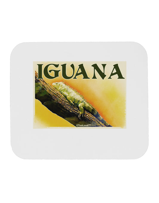 Iguana Watercolor Text Mousepad-TooLoud-White-Davson Sales