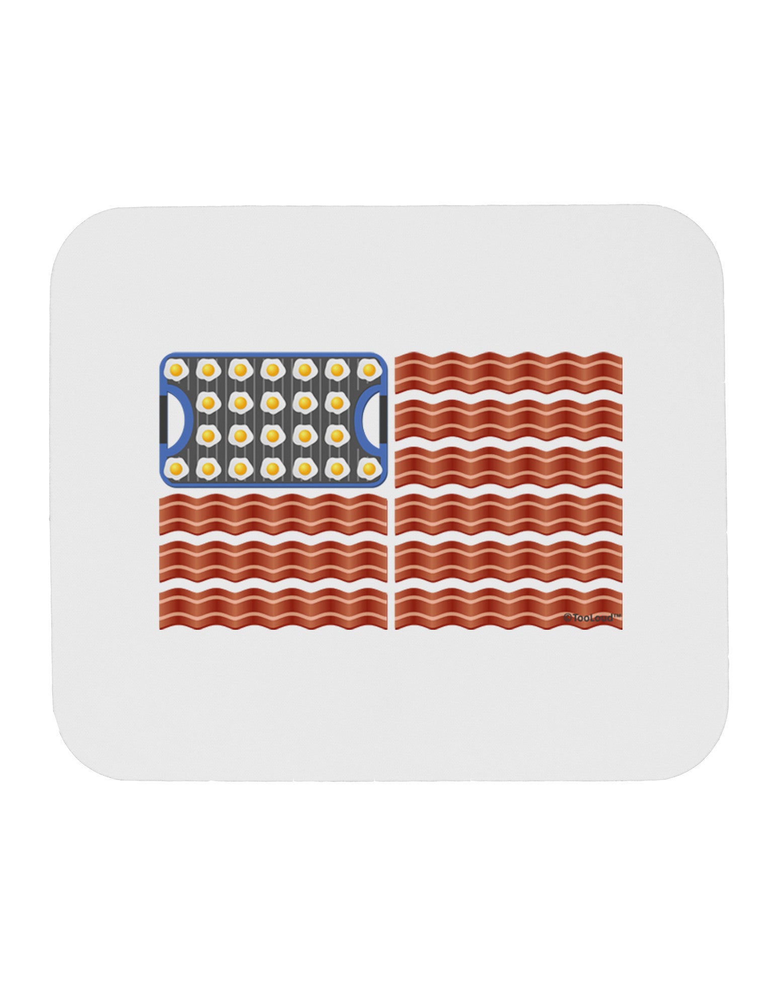 American Breakfast Flag - Bacon and Eggs Mousepad-TooLoud-White-Davson Sales