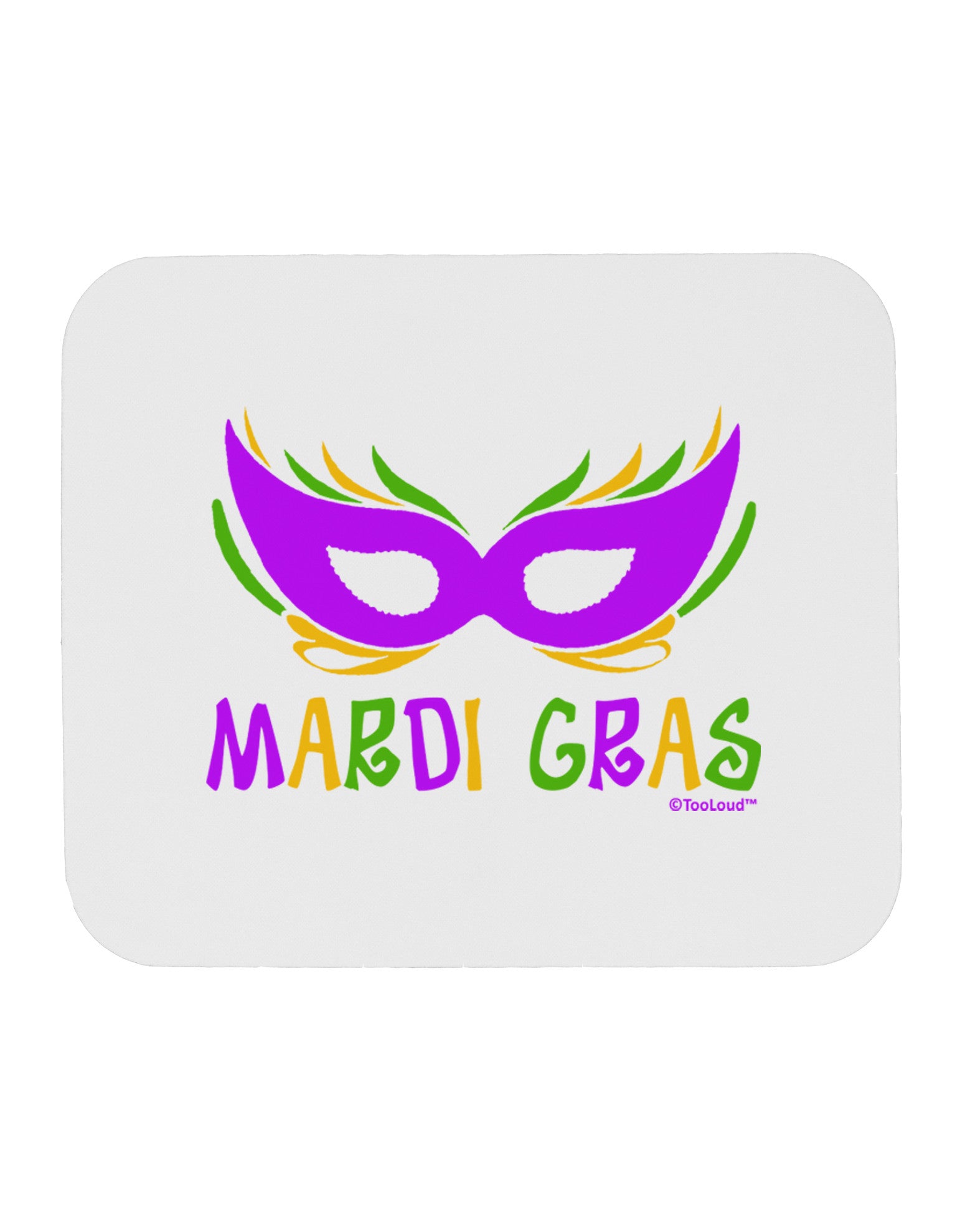 Mardi Gras - Purple Gold Green Mask Mousepad by TooLoud-TooLoud-White-Davson Sales