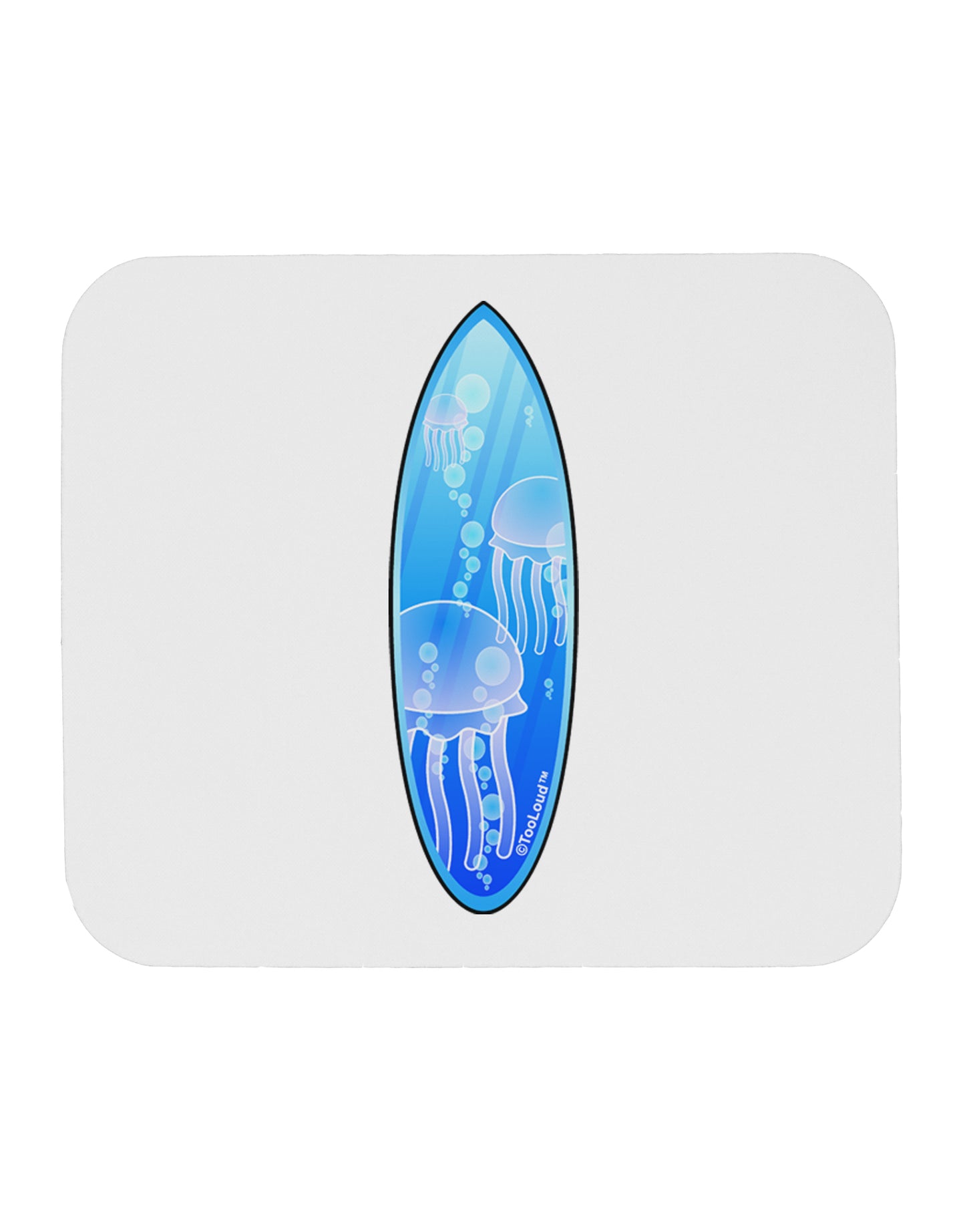 Jellyfish Surfboard Mousepad by TooLoud-TooLoud-White-Davson Sales