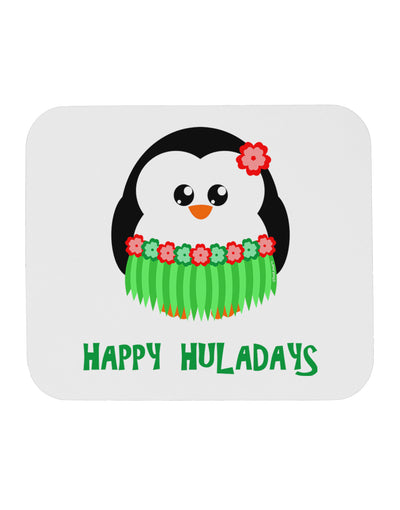 Happy Huladays Christmas Penguin - Red and Green Mousepad-TooLoud-White-Davson Sales